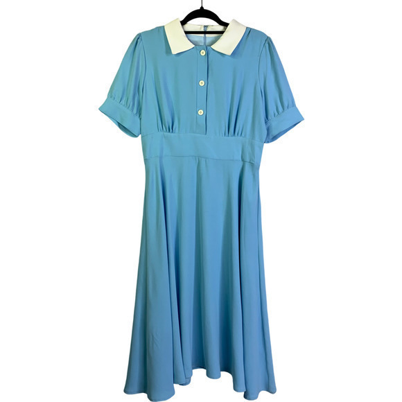 ALEXIA ADMOR‎ Light Blue Azure Emery A-Line Midi Dress - NWT - Picture 1 of 13